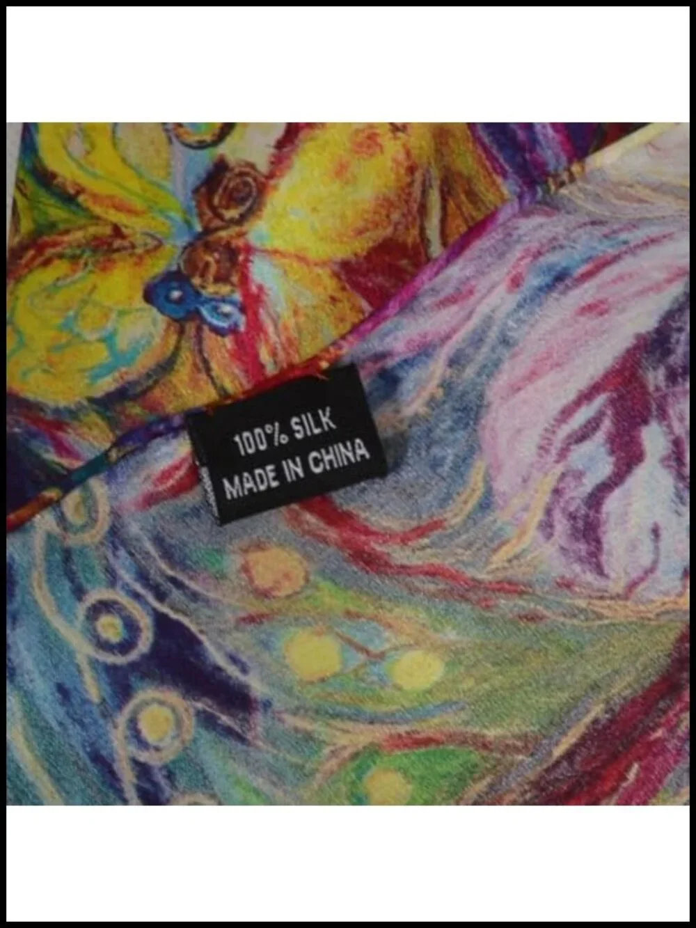 100% Mulberry Silk Scarf Wrap Shawl 67x20 Lightweight Floral Print Multi-Way